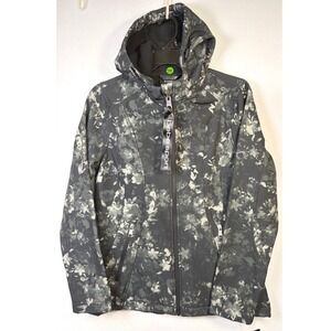 Bebe Sport Hooded Jacket Women Small Black New Floral Softshell OLYB202H